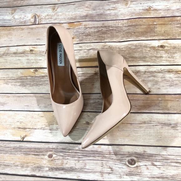 Steve Madden Shoes - Steve Madden nude patent leather Pallass heel  8
